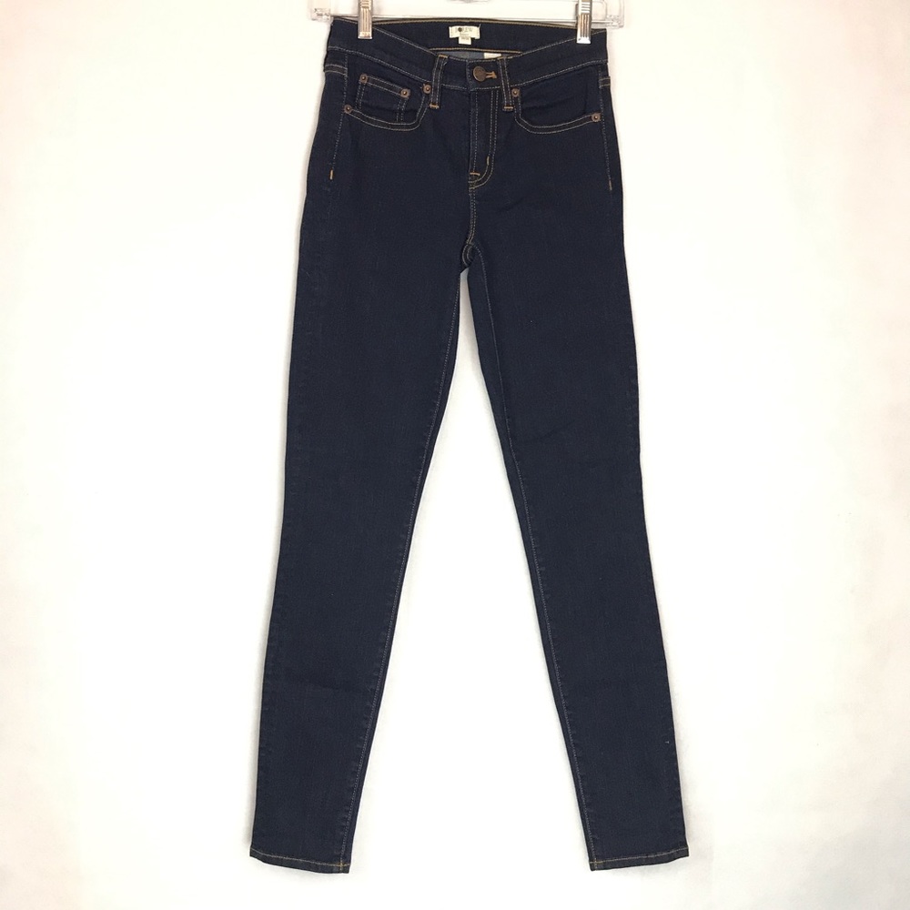 J. Crew Factory Stretch Women Size 24/30 Dark Washed 5 Pockets Skinny Blue Jeans